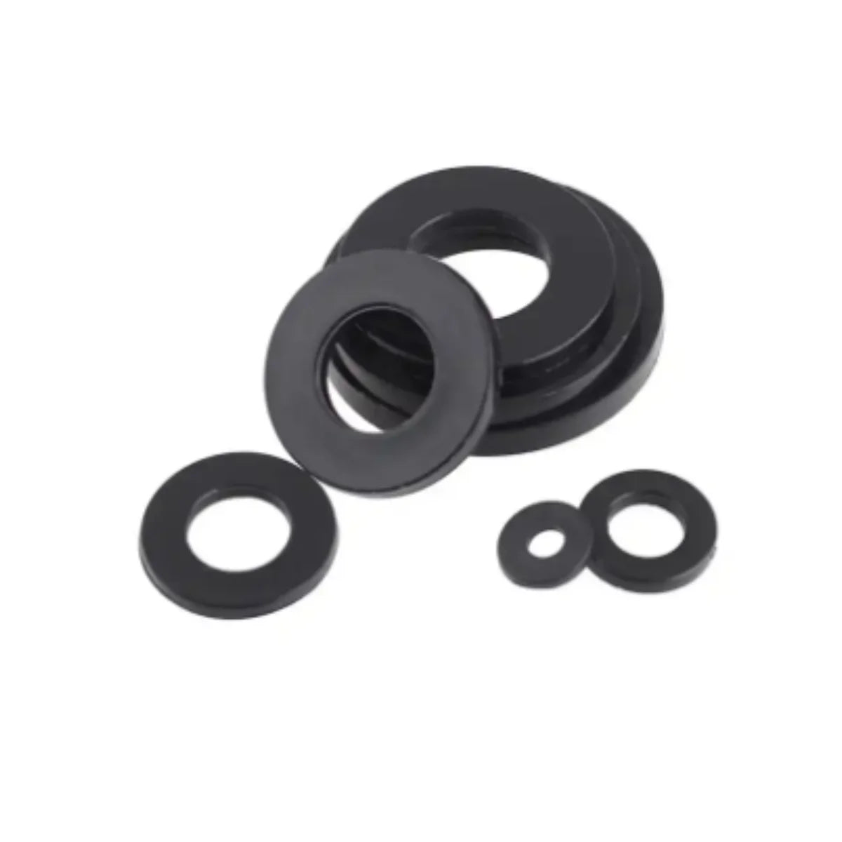 YPH SS304 18-8 Stainless Steel Inox Black Electrophoresed Flat Plain Shim Washers DIN125