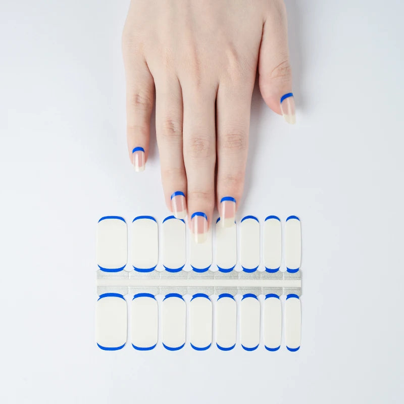 Latest Transparent Nail Stickers Wholesale Nail Polish Custom French Designs Nail Wraps