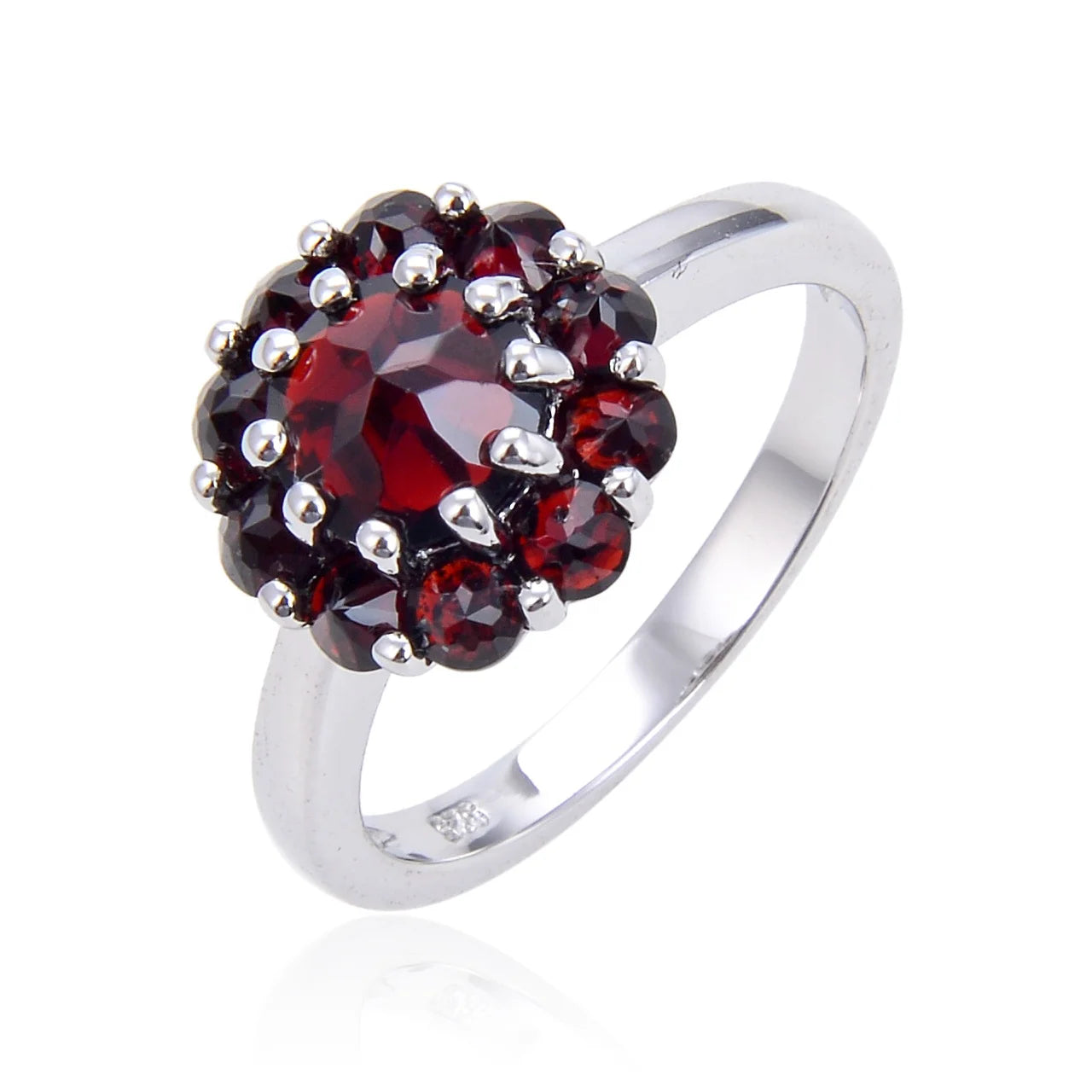Abiding Jewelry OEM Gemstone Ring Halo 925 Sterling Silver More Color Rings Jewelry Wholesale Silver Jewelry