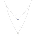 E Vil Eye Hamsa Hand Charm 925 Sterling Silver Double Layer Necklace Silver 925 Necklaces for Women Fine Jewelry Necklaces