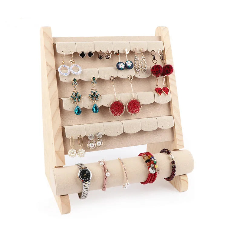 Solid Wood Removable Bracelet Watch Display Rack Earring Rack Multifunctional Combination Rack Wholesale