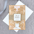 Wholesale Wedding Card Laser Cutout European Style Champagne Gold Holiday Invitation