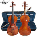 Professional Half Hand Crafted Violin Jujube Wood Accessories Stradivari Violin Gloss Red Brown Varnished Painting with Estuche