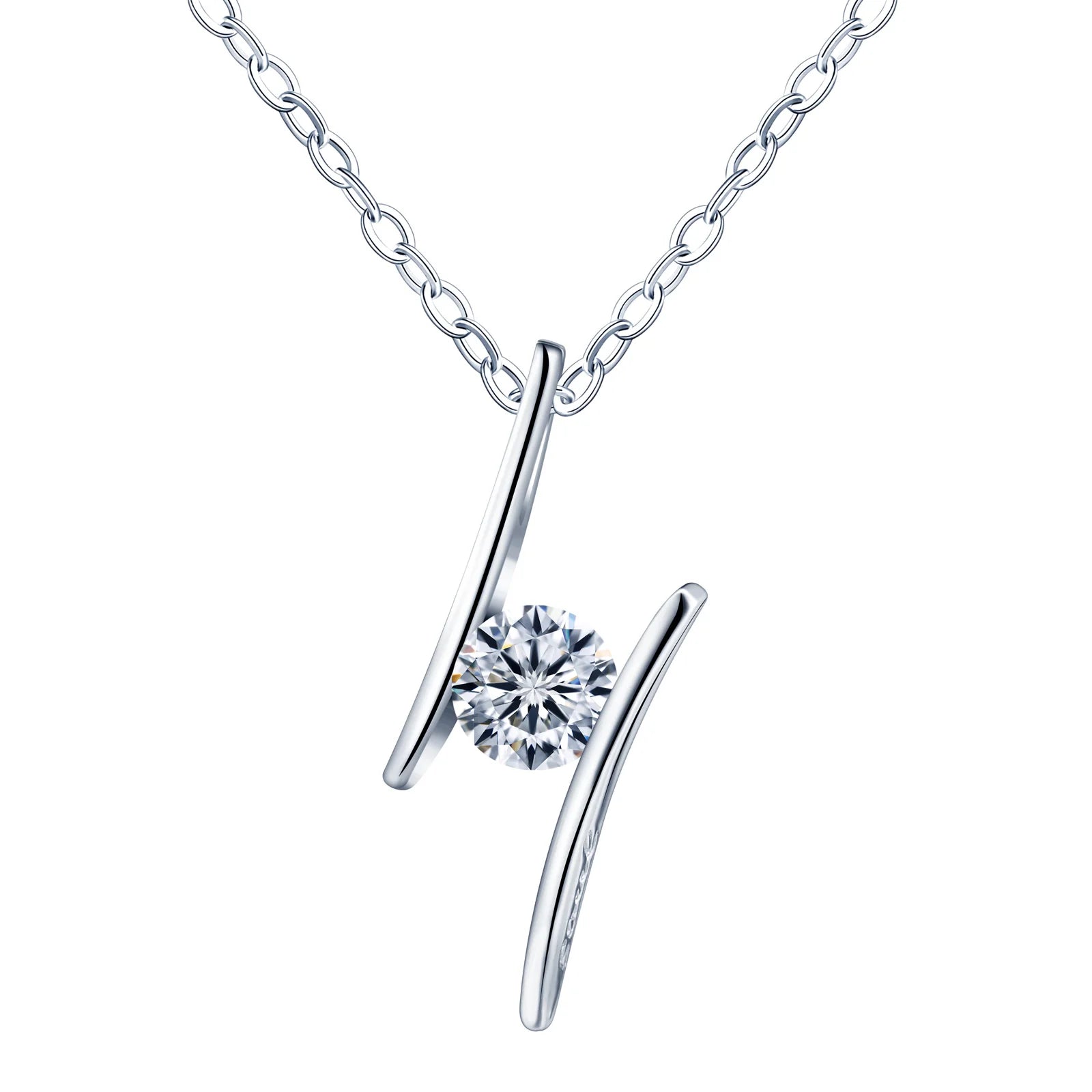Hotsale VVS D Color Moissanite Diamond Pendant Necklace S925 Sterling Silver Jewelry for Women Wholesale for Girls