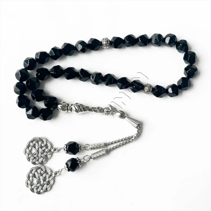 Dazzling Diamond Cut Zinc Alloy Gold Plated Religious Muslim Rosary Beads Arabic Jewelry