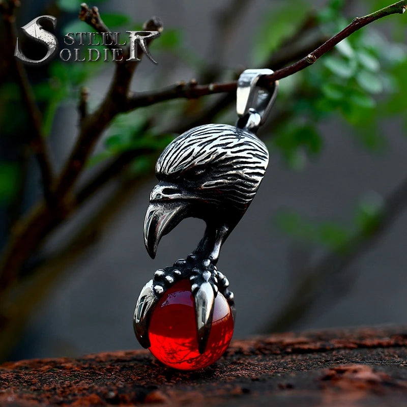 SS8-796P Pendant Necklace Vintage Stainless Steel Skull Eagle Pendant Animal Punk Biker Gothic Jewelry