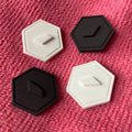 Single Color Embossed PVC Rubber Labelsewn on Hexagon Shape Rubber Clothing Tag for Uniform