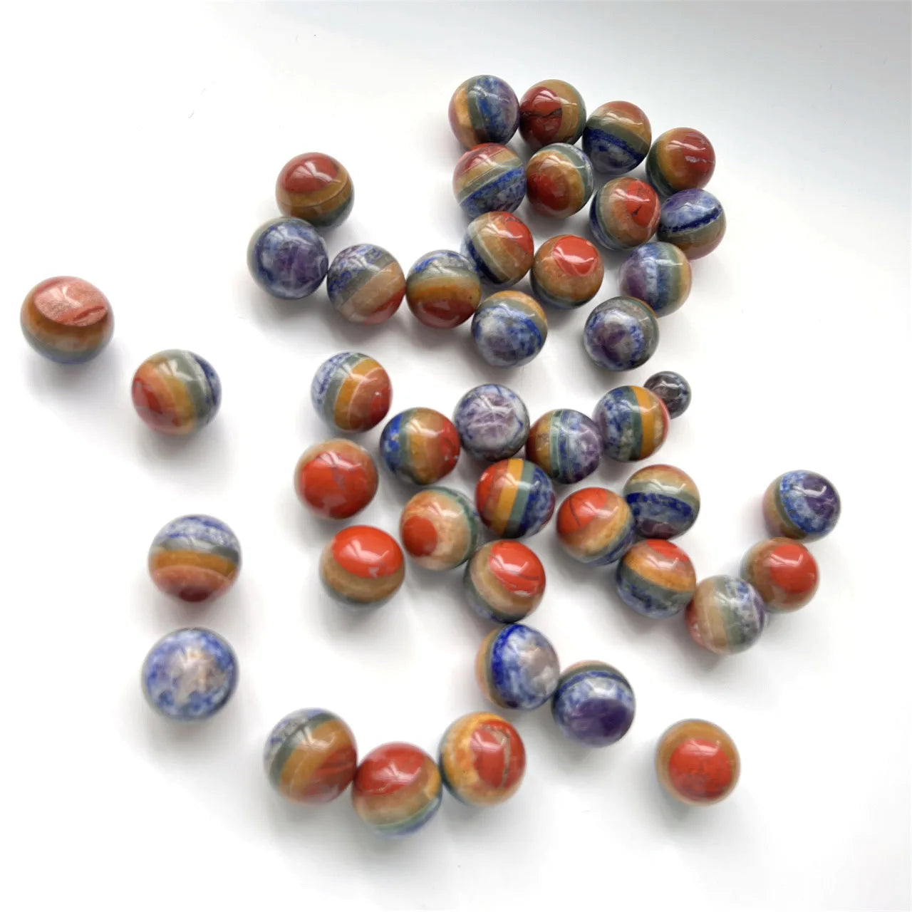 Crystal Seven Chakra Bonded Ball Han Hand Crafted Sphere Energy Crystal Stone Sphere for Healing