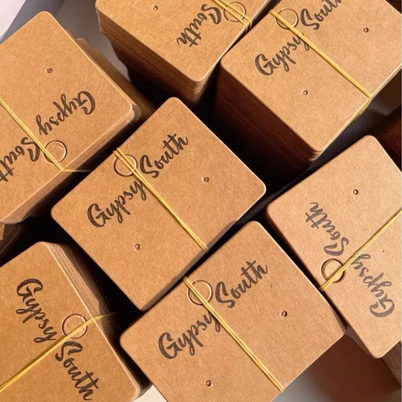 Biodegradable Kraft Paper Earring Card Jewelry Display Paper Card With Custom Logo