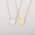 Women Stainless Steel Jewelry Necklaces Fashion Gold Plated Engraved Heart Charm Necklace Valentine's Day Gift