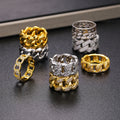 Wholesale Hip Hop Jewelry Fashion Luxury 14K 18K Gold Plated Brass 5A CZ Zircon Diamond Iced Out Cuban Ring for Men Women
