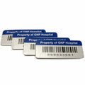 Custom Silk Screen Printed Aluminum Metal Asset Tags Serial Numbers Environmental Friendly 3M300 Adhesive Rectangle Machinery