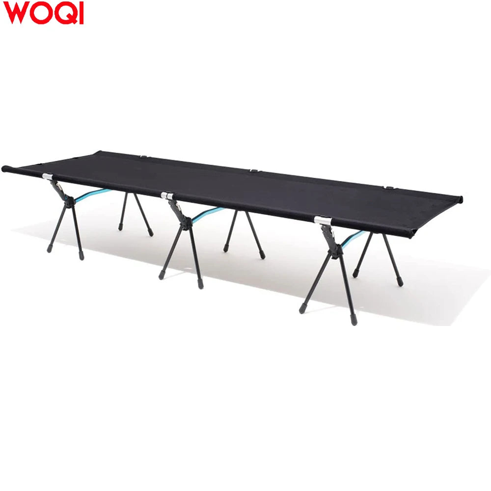 WOQI Single Folding Bed Ultra-Light Aluminum Alloy Reclining Foldable for Indoor Outdoor Camping Hiking for Bedroom Application