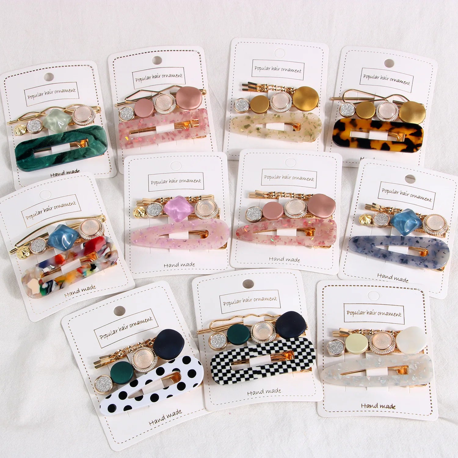3PCS Set Fashion Pearls Acetate Hair Clips for Women Girls Sweet Hairpins Clip in Hair Extension Custom Hair Clip