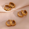 Vintage Dainty 18K Gold Plated Zircon Huggie Earring Gift for Women Stainless Steel Jewelry Hoop Earring Boucles D'oreilles