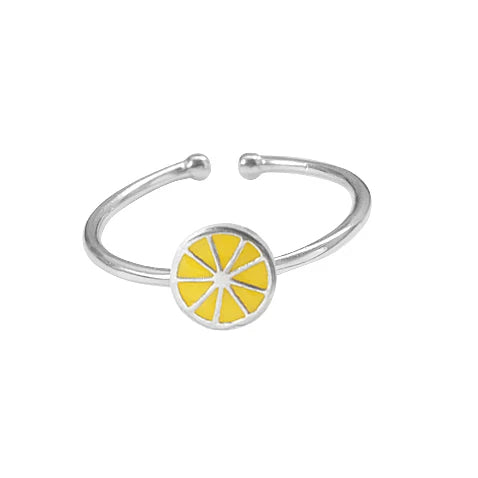 Wholesale Simple Design Jewelry Silver Open Adjustable  Lemon Rings for Women