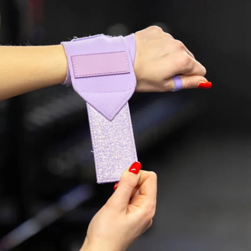 Home Gym Wrist Wrap Custom Logo Weight Lifting Wrist Wraps Glitter Wholesale Custom Gym Wrist Wraps Glitter