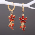 CAOSHI Jewelry for Party Gift Earring Gold Plated Dangle Earrings for Women Delicate Stone Drop Flower Zircon Earring