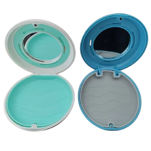 Magnetic Dental Retainer Mundschutz Box Orthodontic Personalised Aligner Case Retainer Storage Case with Mirror