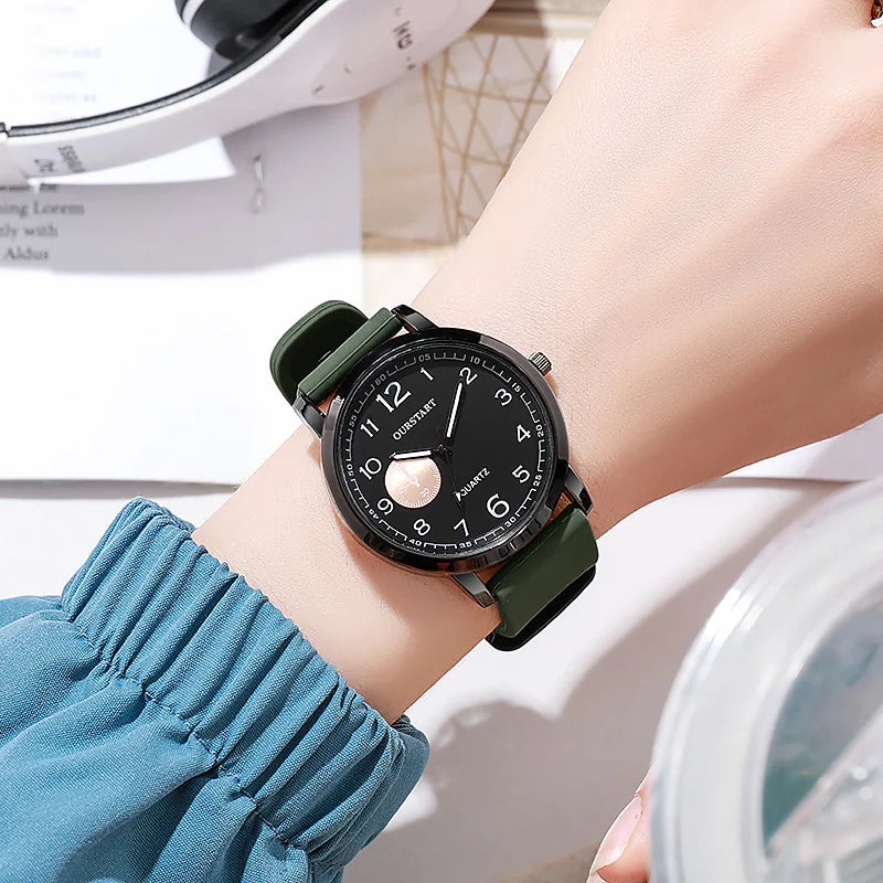 Simple Silicone Strap Wristwatch for Boy Fashion Women Men Sport Quartz Watch Students Clock Gifts Relogio Feminino