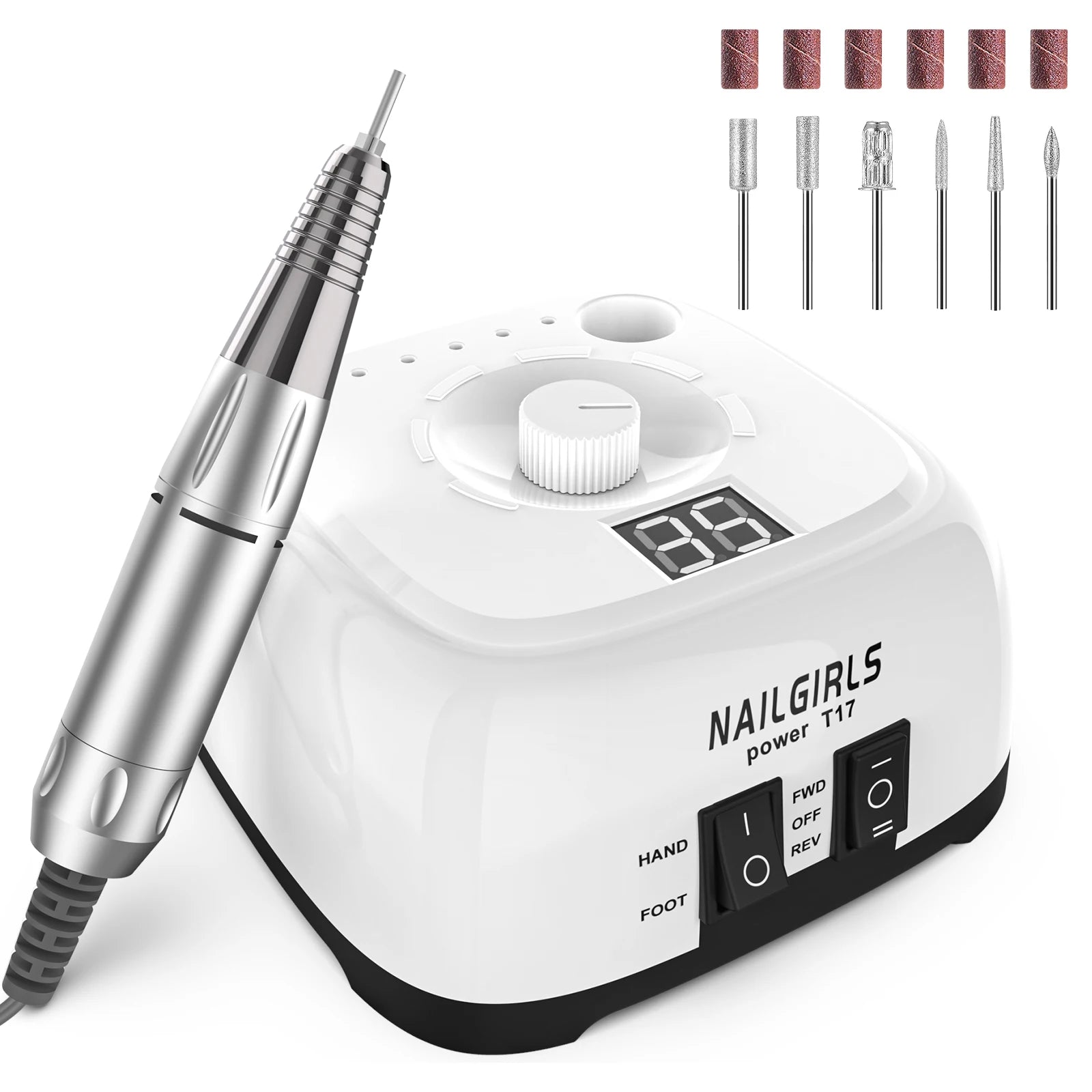 NAILGIRLS 35000RPM Manicure Pedicure Polishing Shape Tools Electric Nail File E-File Nail Drill Professional Nail Drill Machine