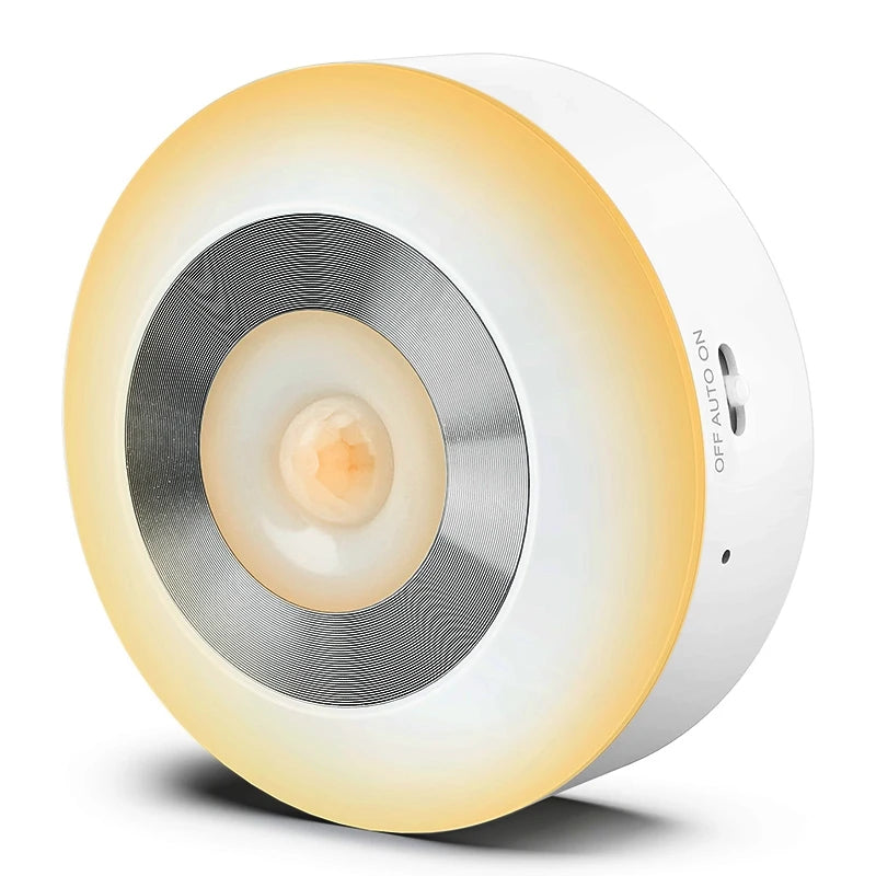 Smart LED Voice & Motion Activated ABS Minimalist Warm White Bedroom Night Light
