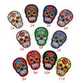 Mexico Style 3D Iron-On Non Woven Embroidery Sugar Skull Patch for Jacket