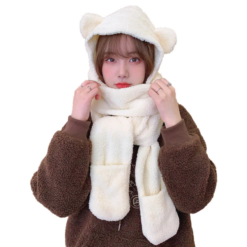 Fuzzy Cartoon Led Winter Caps Cute Animal Women Moving Ears Rabbit Hat Funny Rabbit Plush Glowing Bunny Hats