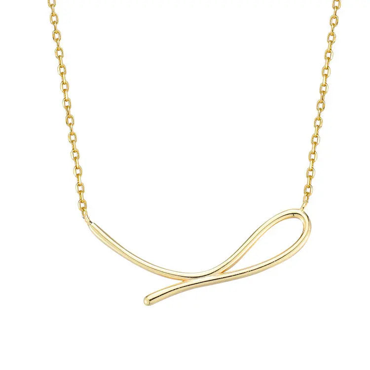 Rainbowking S925 Sterling Silver Geometric Necklace Minimalist Niche Haute Sense Fine Jewelry Sweater Chain Christian Wedding