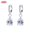 Chinese Jewelry  Wholesale Colored Zircon Sterling Silver Water Droplets Drop Earrings Trendy Style