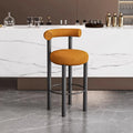 Modern Leather Commercial Luxury High Bar Stools with Stainless Steel Frame and Lamb's Wool Seat for Home Bar and Hotel Use MegaBDM