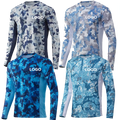 Custom HUK UPF 50 Men's Long Sleeve Full Sublimation Printed Breathable Quick Dry Performance Fishing Jersey in Plus Sizes
