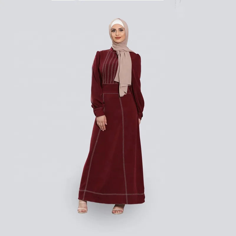 MOTIVE FORCE  New Style Islamic Dress Front Open Long Sleeves Customizable Slim Muslim Dresses Abaya Kaftans for Women