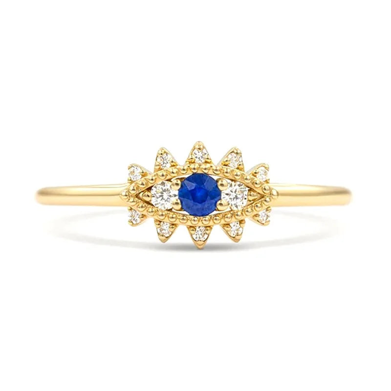 925 Sterling Silver Evil Eyes Zirconia Rings for Women Silver Jewelry High End 18K Gold Plated Jewelry Wholesale