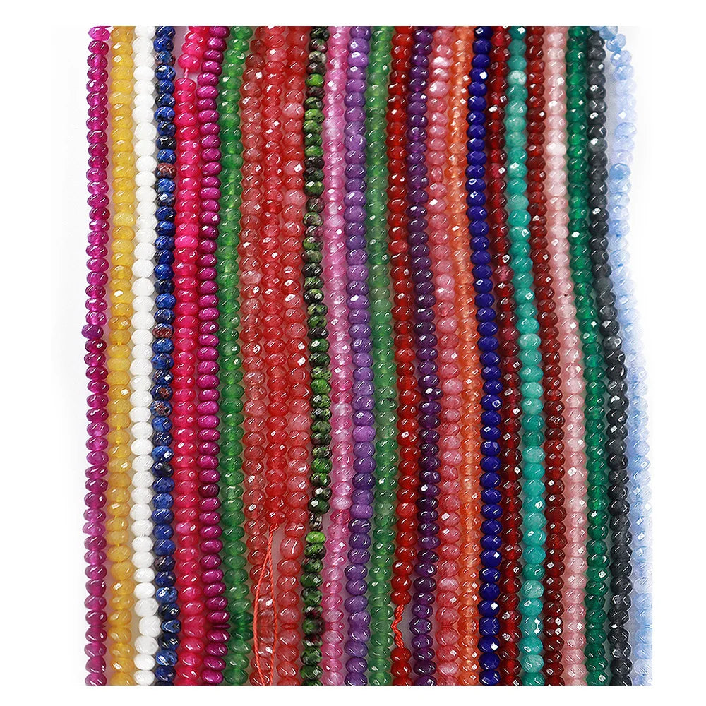 Perfect Quality 3*4mm Bracelet Faceted Wheel Abacus Mix Color Gemstone Natural Stone Beads for Jewellery Making