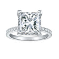 Moissanite Ring 925 Silver Wedding Jewelry Square Princess Cut Moissanite Wedding Silver Rings for Women