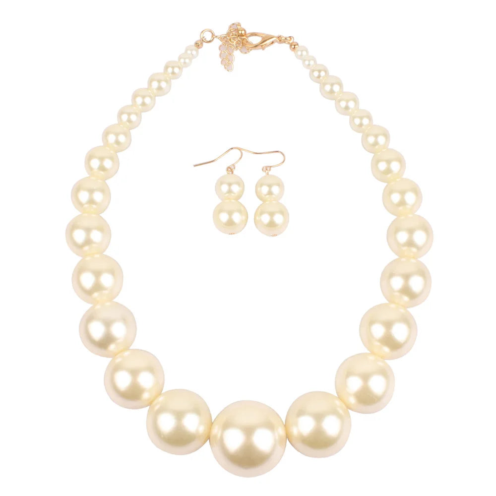 Tongxin Wholesale Luxury Pearl Jewelry Statement Necklace Pearl Necklace Sets for Women