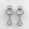 Sterling Silver 5*7mm Semi Mount Stud Eardrops Empty Frame Support Blank Setting S925 Base Without Center Stone DIY for Inlay