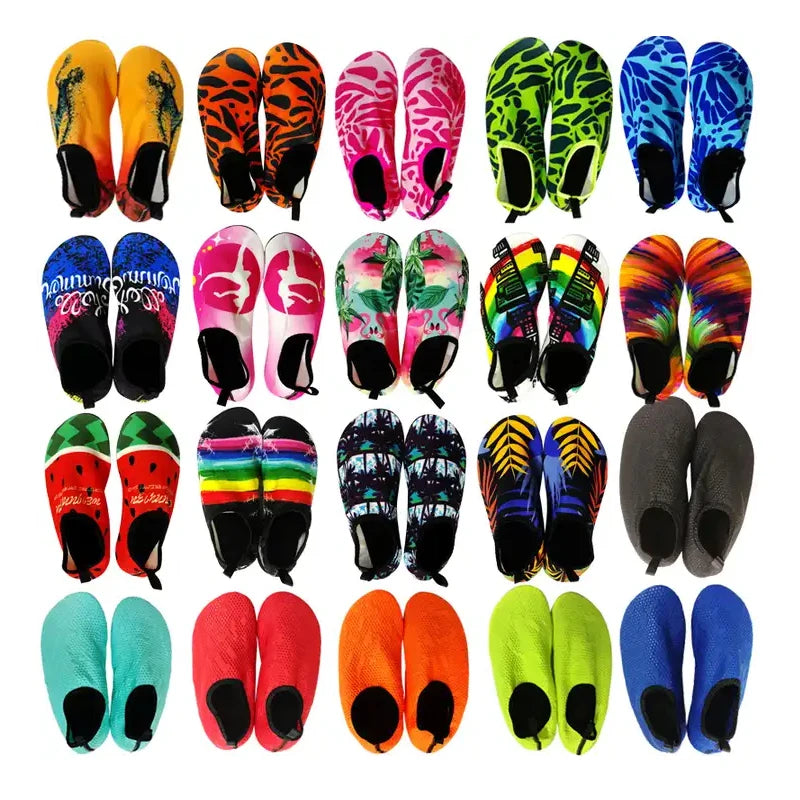 OEM Color Printing Summer Foldable Light Weight Neoprene Rubber Anti Skid Sole Aqua Swimming Seaside Beach Walking Water Shoes
