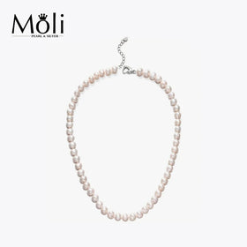 Low Cost Price Pearl Jewelry 7-8mm Freshwater Potato Beaded Pearl Necklace for Women