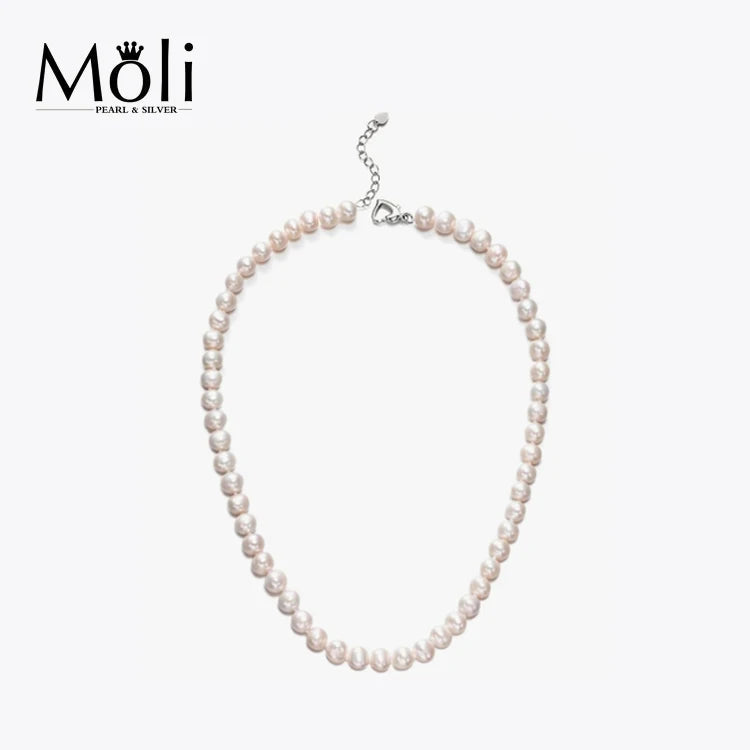 Low Cost Price Pearl Jewelry 7-8mm Freshwater Potato Beaded Pearl Necklace for Women