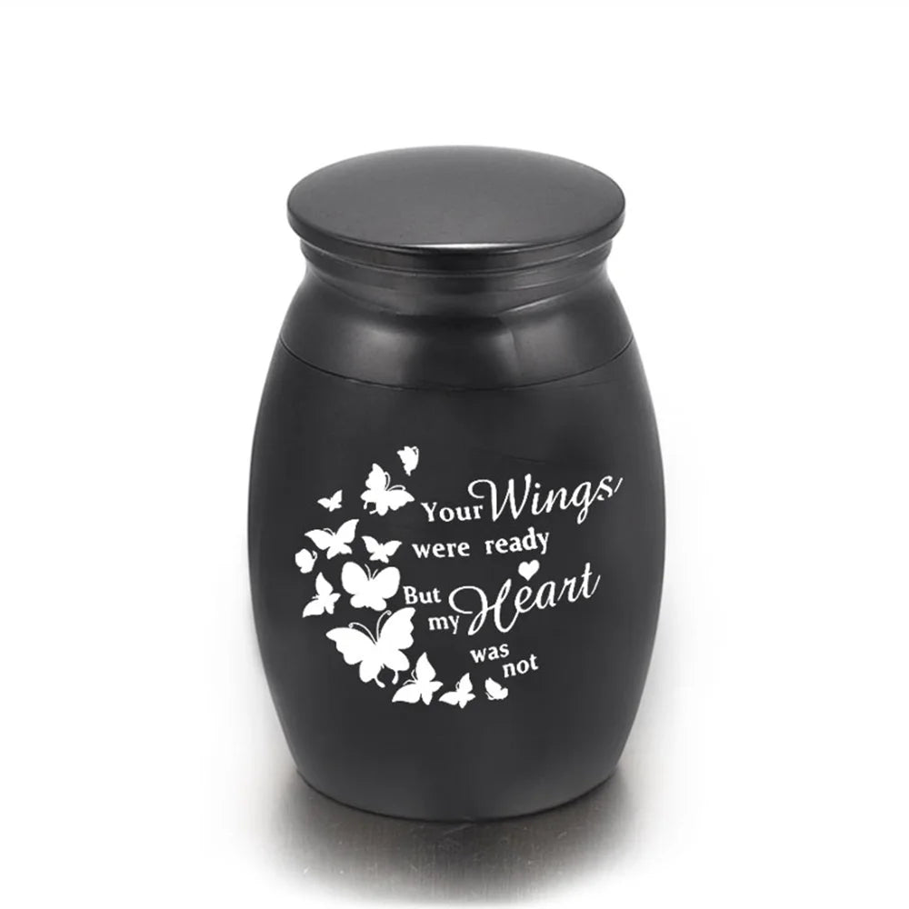 Stainless Steel Cremation Urn for Pet Ashes Keepsake Miniature Burial Funeral Urns for Sharing Ash Butterfly Decorative Jar MegaBDM