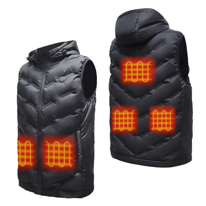 Custom Battery Women's Lightweight Suit Men Gel Electric Camouflage Size Adjustable Waterproof Running Hunting  Heating Vest