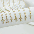 Zircon Cross Pendant Necklace for Women Religious Jewelry God Lords Prayer Gold Cross Necklaces for Women Valentines Day Gifts