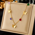 New Design Fashion Jewelry Tarnish Free Stainless Steel 18k Pvd Gold Plated Butterfly Necklace for Women