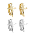 2025 Wholesale EH1543 Minimalist Fashion 925 Sterling Silver Cross Star Hoop Earring 18K Gold Plated for Women Fine Jewelry Gift