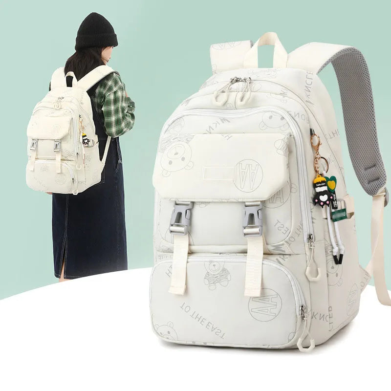 Wholesale Nylon School Bags for Girls Cute Big Animal Cartoon Printed Anti-Theft Fashion Mochila Para Escolar PC Material Best