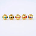 CZ8340 18K Gold Plated Brass Fashion Cz Micro Colorful Diamond Pave Beads Cubic Zirconia Findings for Jewelry Making
