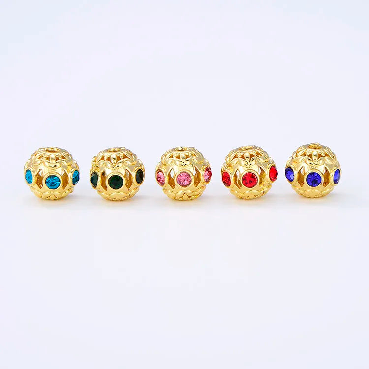 CZ8340 18K Gold Plated Brass Fashion Cz Micro Colorful Diamond Pave Beads Cubic Zirconia Findings for Jewelry Making