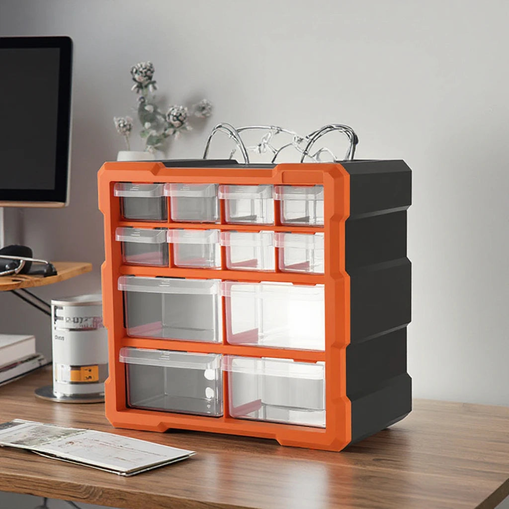 Multi-Grid Plastic PP Tool Box Rectangle Office Organizer for Conveniently Storing Screws and Hardware